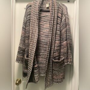 Anthropologie boho oversized wool blend knit cardigan